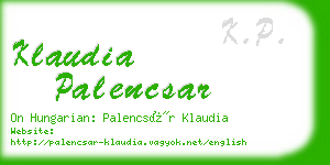 klaudia palencsar business card